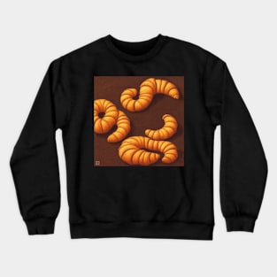 Croissant Worms Painting Crewneck Sweatshirt